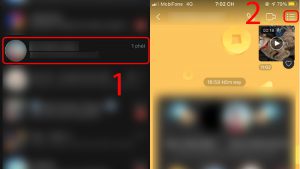 Truy cập vào menu trong cuộc trò chuyện muốn xóa hình nền