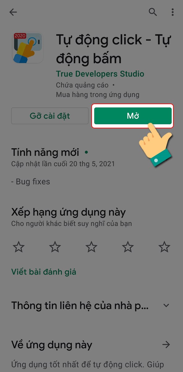 Mở ứng dụng tự động click Mở ứng dụng tự động click