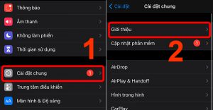 Truy cập mục Giới thiệu
