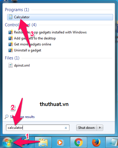 Cách mở nhanh máy tính Calculator trên Windows 7/8.1/10 3