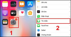 Mở cài đặt của Tin nhắn