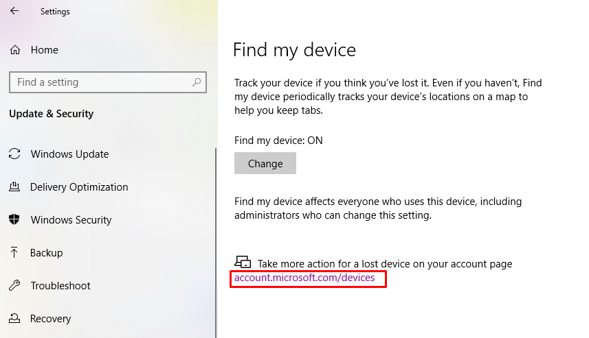 Cách sử dụng tính năng định vị tìm máy tính Windows 10 bị mất 6