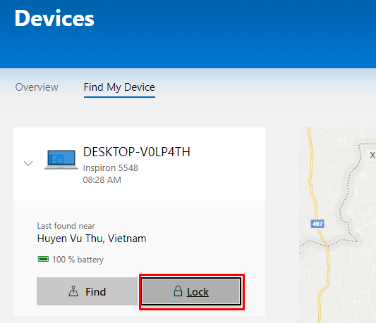 Cách sử dụng tính năng định vị tìm máy tính Windows 10 bị mất 10