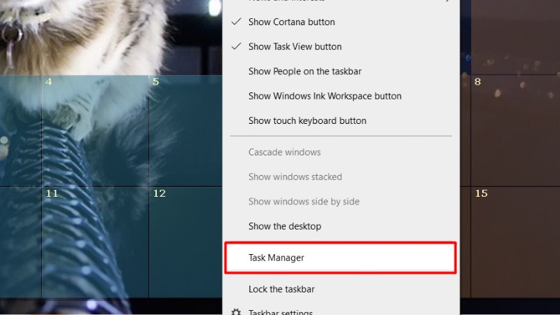 Chọn Task Manager Chọn Task Manager
