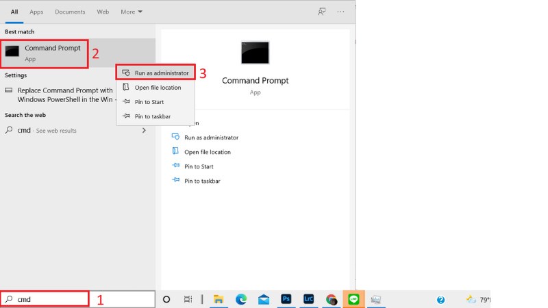 Mở Command Prompt Mở Command Prompt