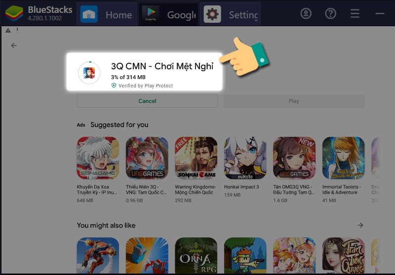 Quá trình cài đặt game đang diễn ra Quá trình cài đặt game đang diễn ra