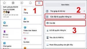 Đi đến phần Cài đặt Facebook