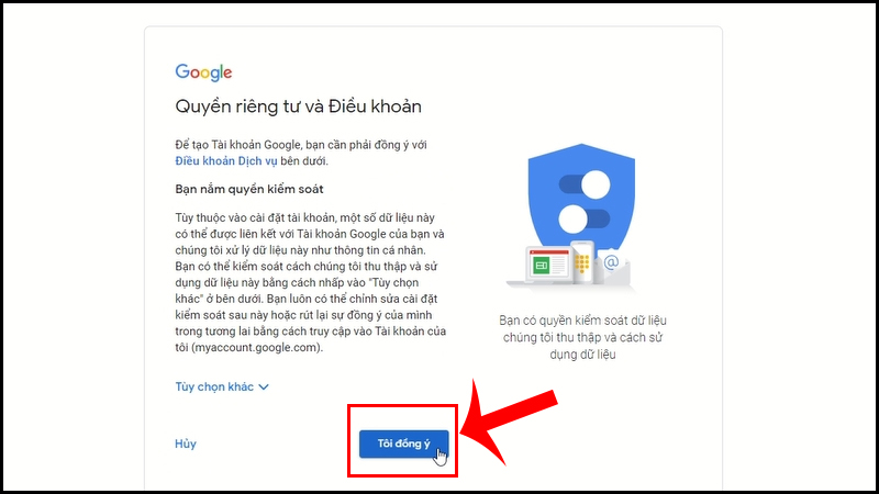 Chọn Tôi đồng ý để hoàn tất