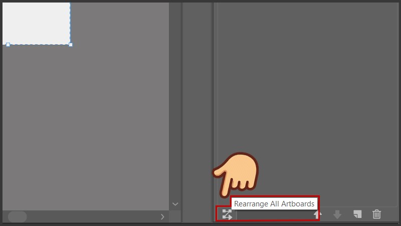 Nhấn chọn Rearrange All Artboards Nhấn chọn Rearrange All Artboards