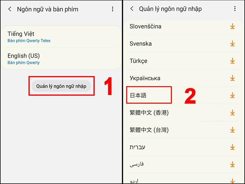 Vào quản lý ngôn ngữ nhập chọn bàn phím tiếng Nhật