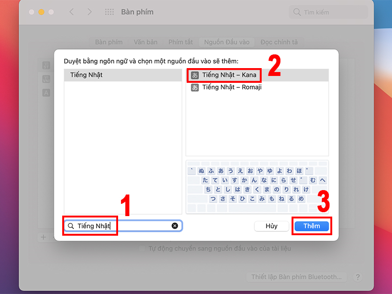 Thêm tiếng Nhật với tuỳ chọn bàn phím phù hợp