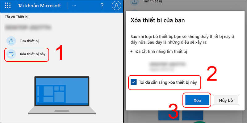 Chọn Xoá thiết bị này