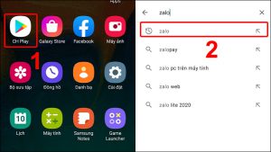 Vào CH Play và tìm ứng dụng Zalo