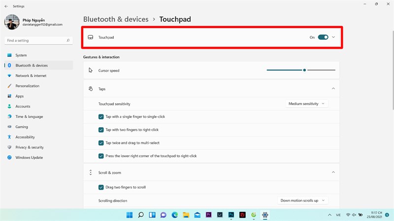 Cài đặt Touchpad Windows 11 Cài đặt Touchpad Windows 11