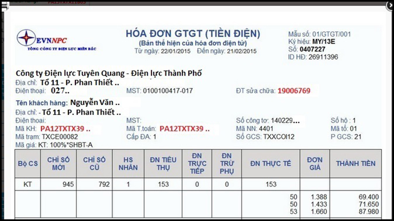 Chuẩn bị hóa đơn điện, nước cần thanh toán