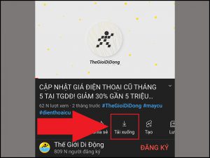 Kiểm tra nút Tải xuống
