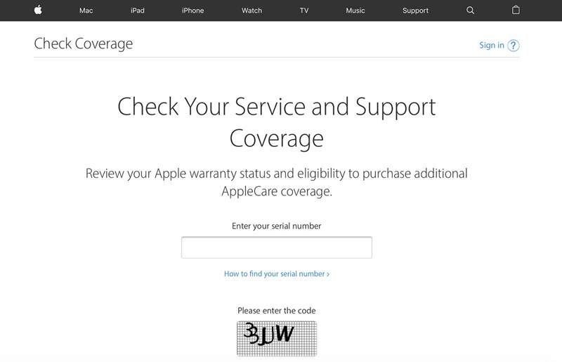 Kiểm tra active trên trang Check Coverage của Apple Kiểm tra active trên trang Check Coverage của Apple