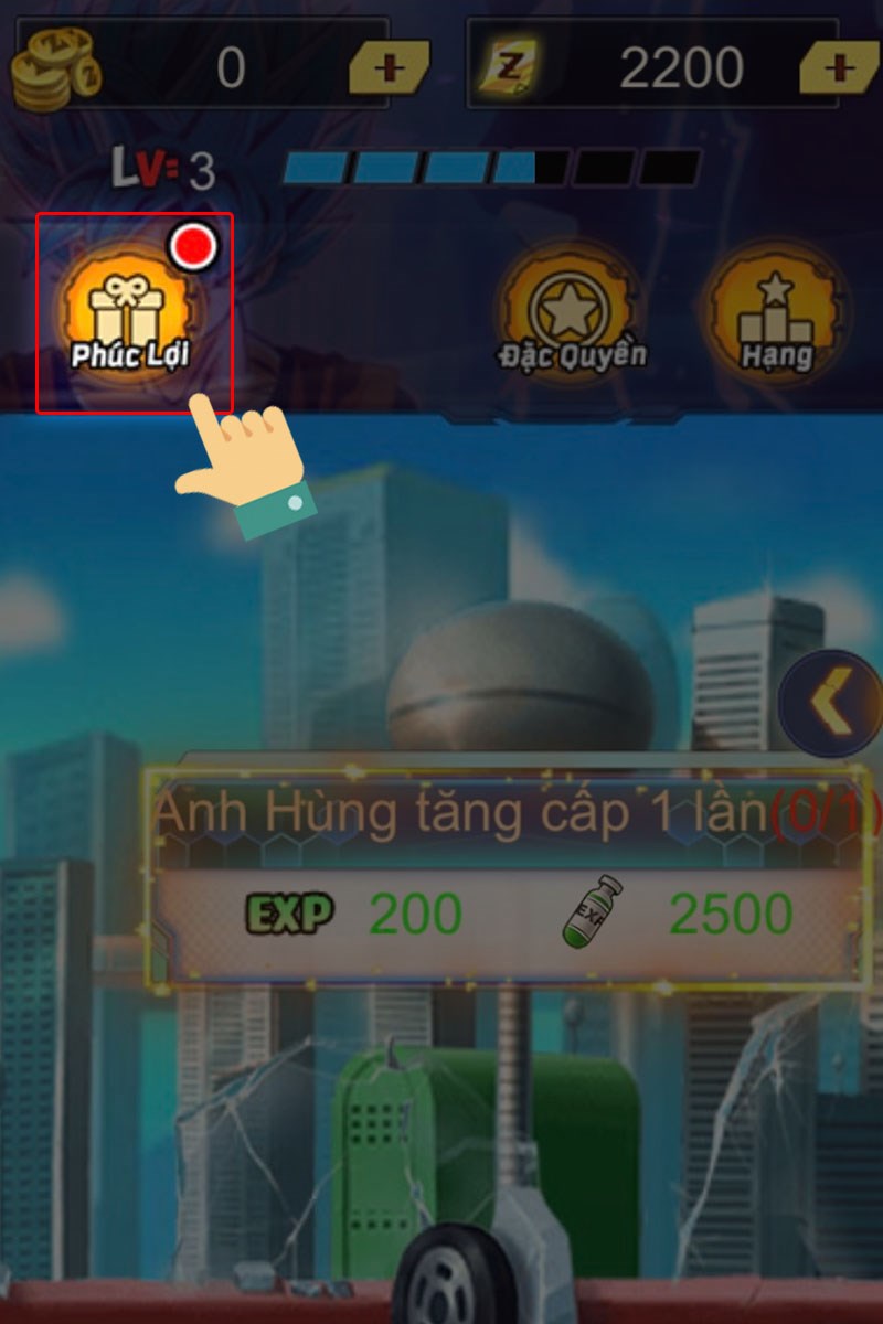 Vào game Siêu Xayda Online và chọn mục Phúc Lợi Vào game Siêu Xayda Online và chọn mục Phúc Lợi