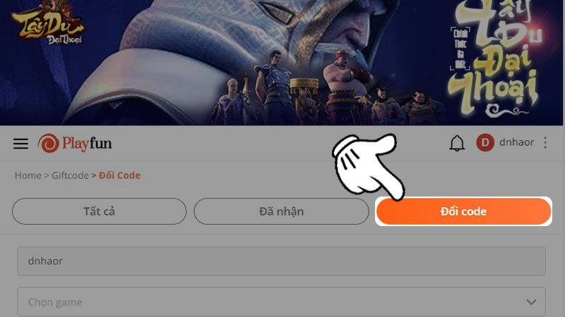 Chọn Đổi code Chọn Đổi code
