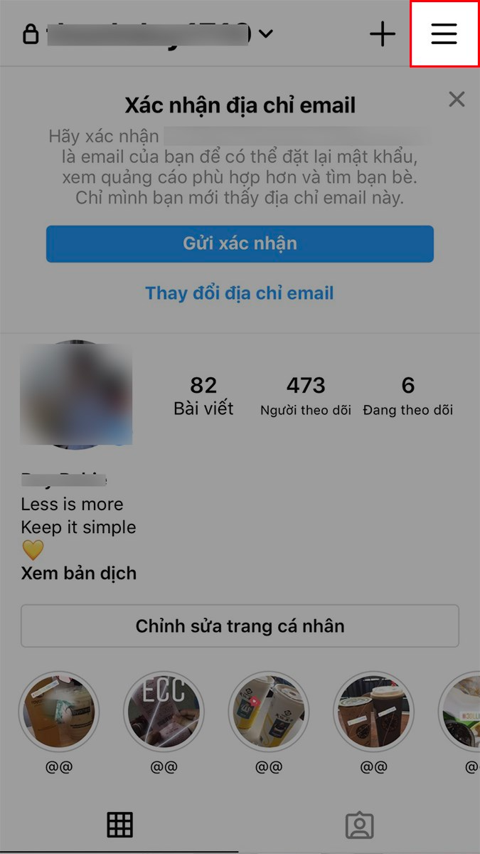 Nhấn vào biểu tượng 3 dấu gạch ở góc trên bên phải Nhấn vào biểu tượng 3 dấu gạch ở góc trên bên phải