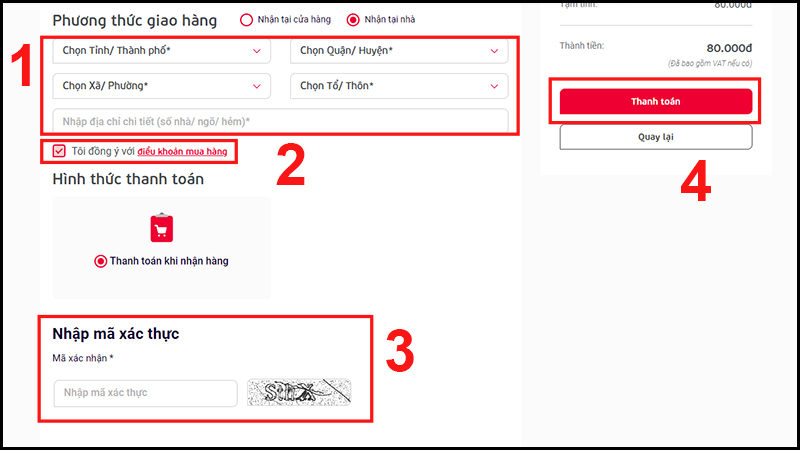 Nhập Địa chỉ giao hàng