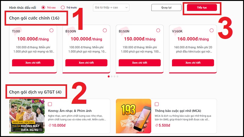 Chọn gói cước phù hợp