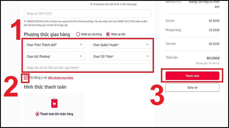Nhập Địa chỉ giao hàng