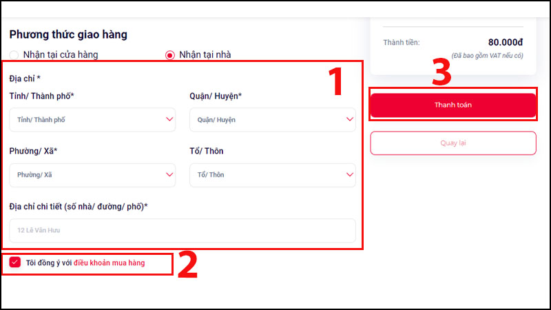 Hoàn tất quá trình thanh toán