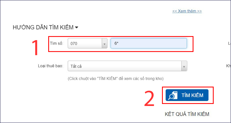 Nhập các thông tin và tìm kiếm