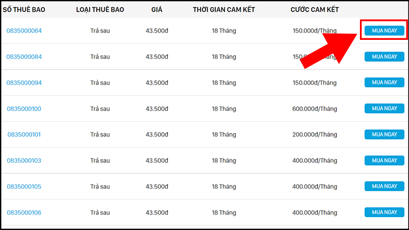 Nhấn Mua ngay để tiến hành thanh toán