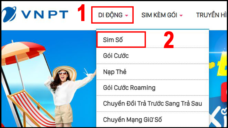 Vào Di động chọn Sim sô