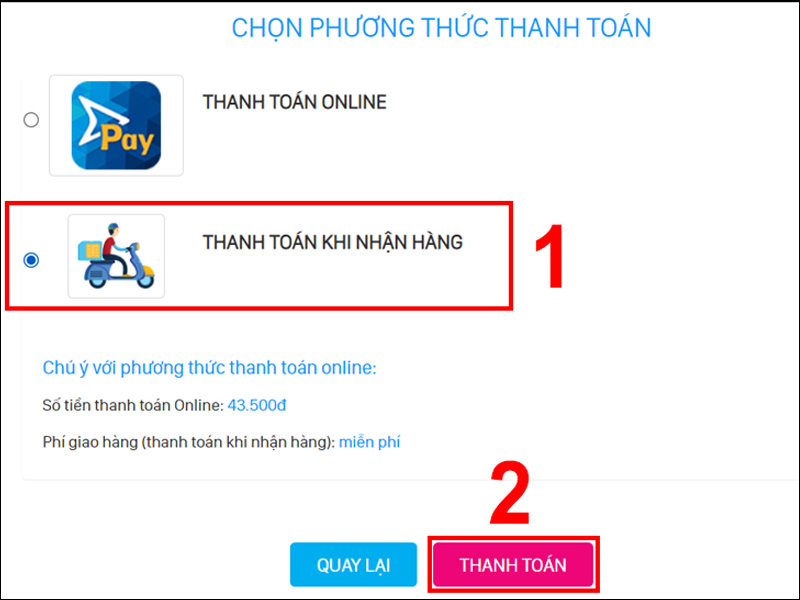 Chọn phương thức thanh toán phù hợp