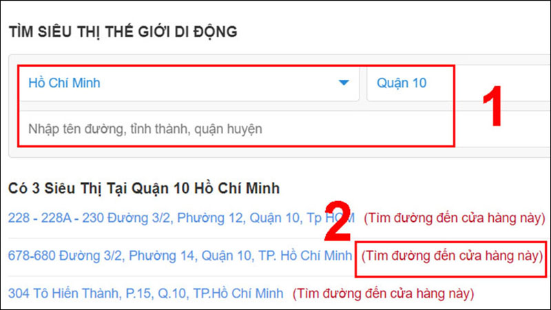 Hướng dẫn tìm kiếm cửa hàng
