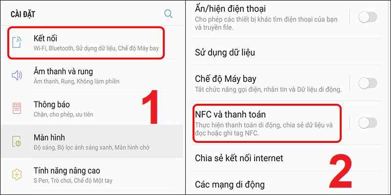 Nếu thấy có NFC (NFC và thanh toán) trong mục Kết nối thì điện thoại bạn có hỗ trợ NFC.