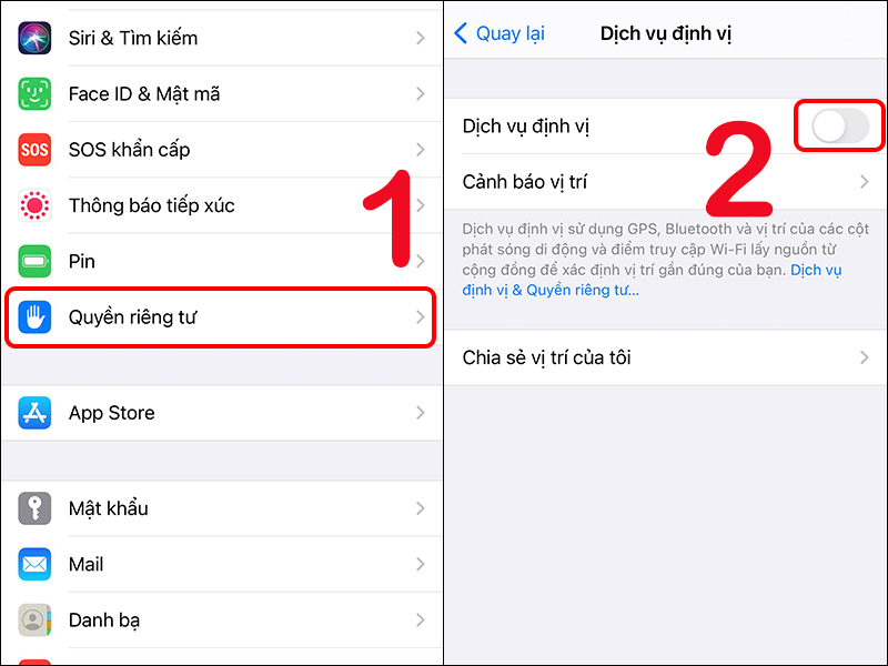 Cách tắt dịch vụ định vị iPhone