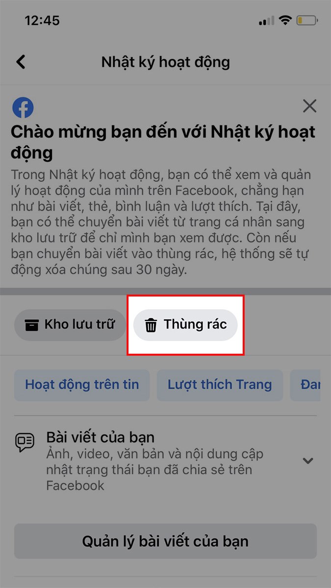 Chọn Thùng rác Chọn Thùng rác