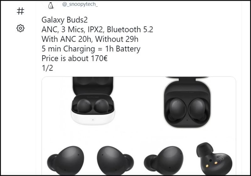Galaxy Buds 2 lộ thông số kỹ thuật và giá bán Galaxy Buds 2 lộ thông số kỹ thuật và giá bán