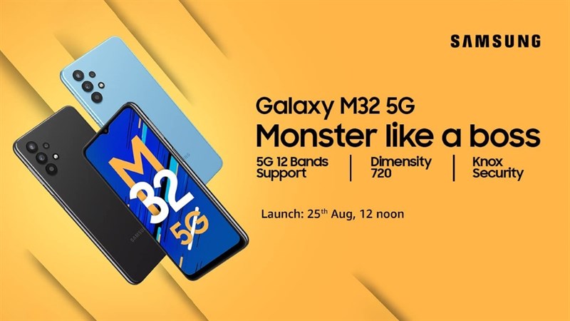 Samsung Galaxy M32 5G với Dimensity 720, pin 5.000mAh ra mắt vào 25/8 Samsung Galaxy M32 5G với Dimensity 720, pin 5.000mAh ra mắt vào 25/8
