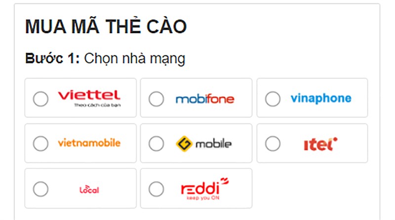 Giao diện mua thẻ Reddi trên website và Điện Máy Xanh Giao diện mua thẻ Reddi trên website và Điện Máy Xanh