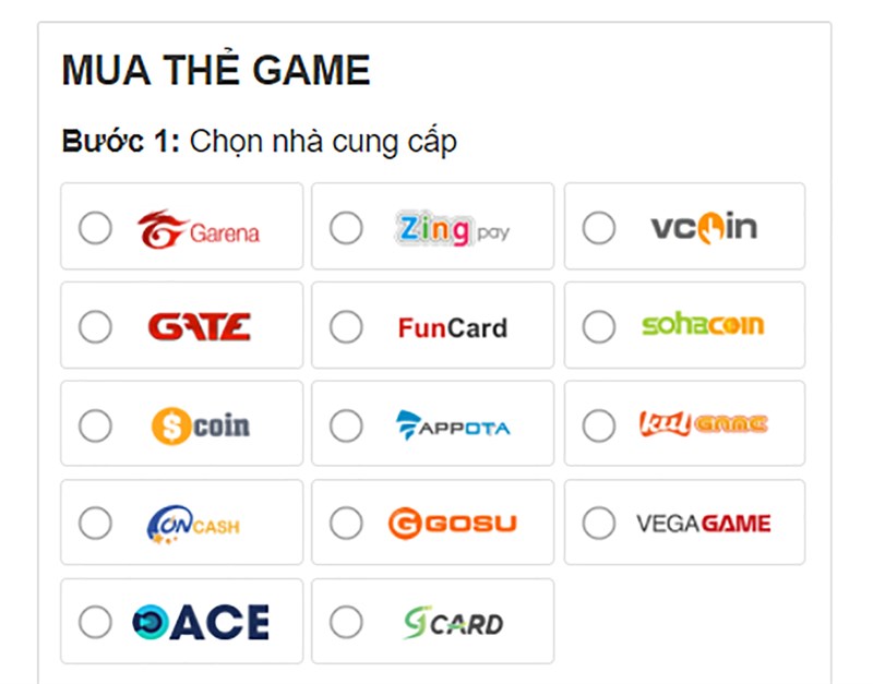 Giao diện mua thẻ game 9Card trên website và Điện Máy Xanh Giao diện mua thẻ game 9Card trên website và Điện Máy Xanh