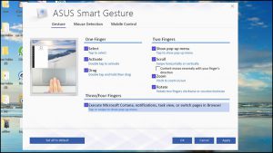Giao diện chính của ASUS Smart Gesture