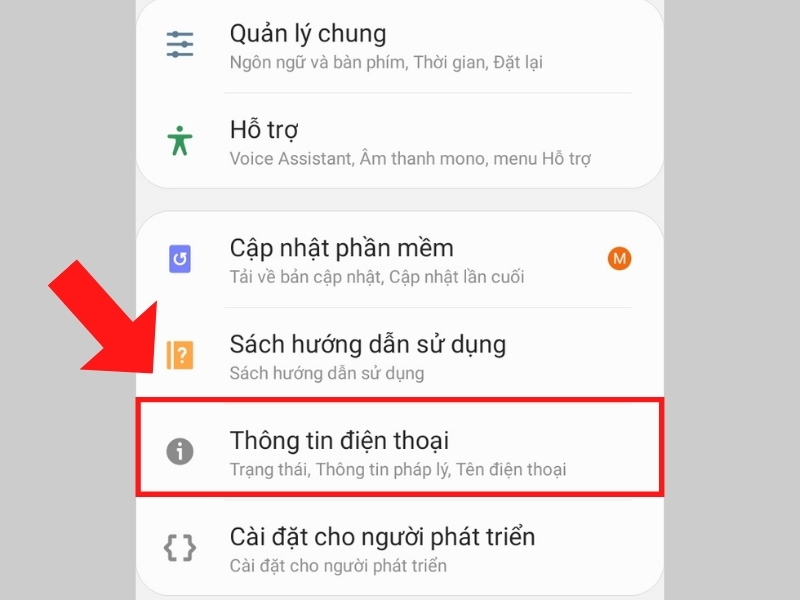 Chọn Thông tin điện thoại