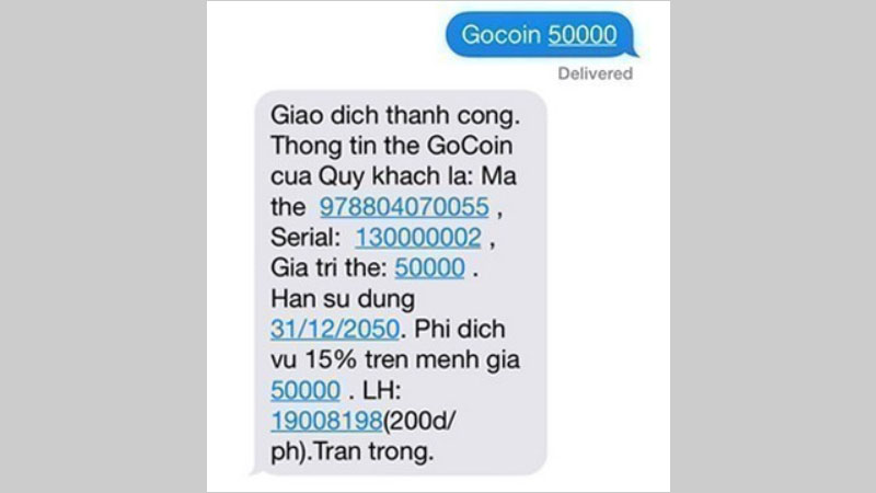 Soạn gocoin [mệnh giá thẻ] gửi 9150