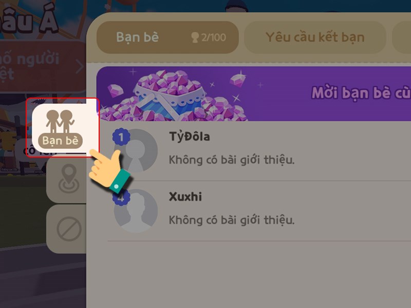 Vào mục bạn bè Vào mục bạn bè