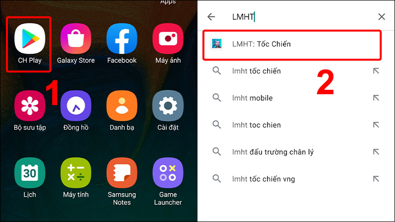Vào CH Play và tìm tới ứng dụng cần lấy link tải