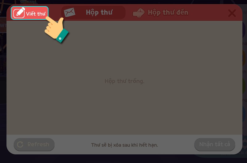 Nhấn vào viết thư Nhấn vào viết thư