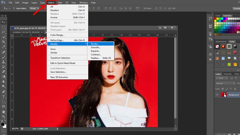 Cách thay đổi kích thước vùng chọn trong Photoshop Cách thay đổi kích thước vùng chọn trong Photoshop