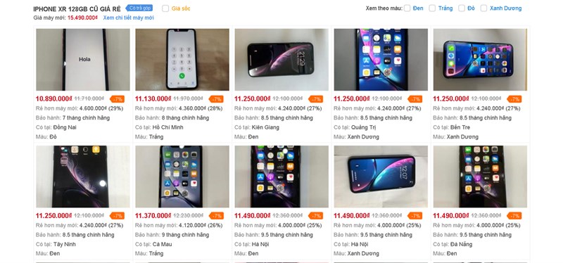 iPhone XR 128GB cũ giá rẻ iPhone XR 128GB cũ giá rẻ