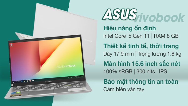 laptop-asus-duoi-20-trieu-2 Laptop ASUS VivoBook A515EP i5 với thiết kế thanh lịch
