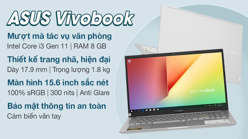 Đặc điểm nổi bật của laptop Asus VivoBook A515EA i3